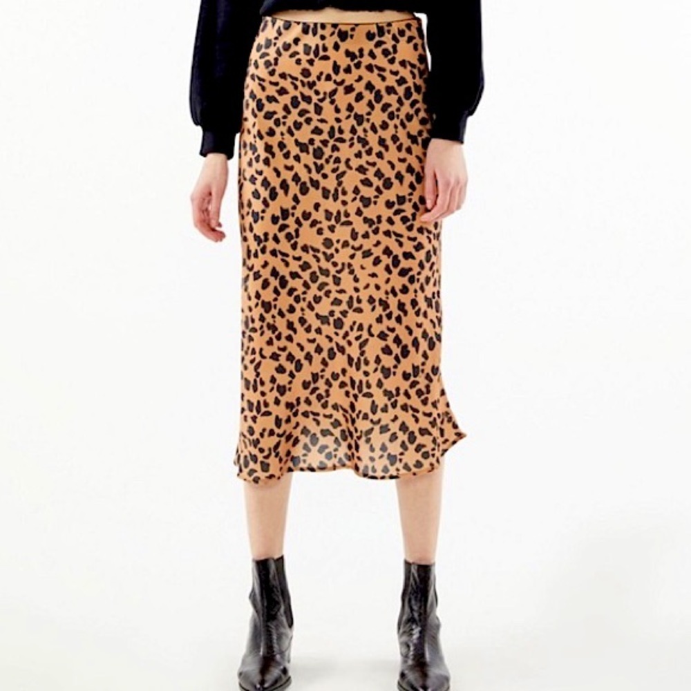 Urban Outfitters Leopard Print Maxi Satin Skirt - Picture 1 of 8